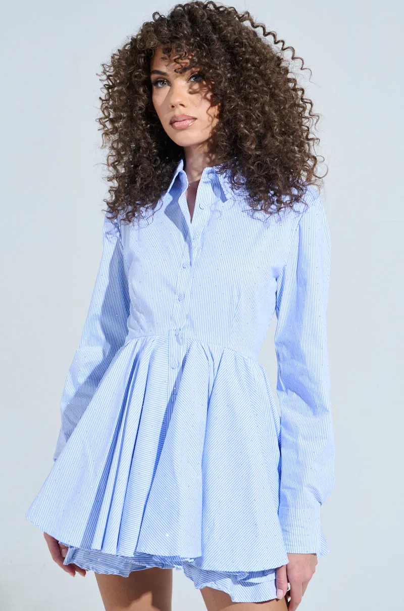 THE IT GIRL MINI DRESS IN STRIPED POPLIN sold by AKIRA product image thumbnail 4