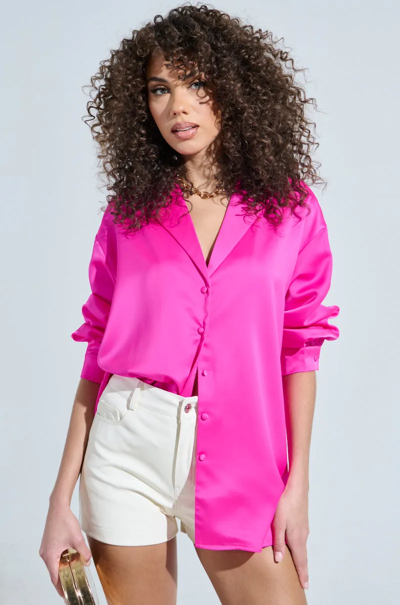 GEO SATIN LONG SLEEVE BLOUSE sold by AKIRA product image thumbnail 4
