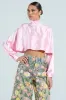 TALIA SATIN MOCK NECK BLOUSE sold by AKIRA