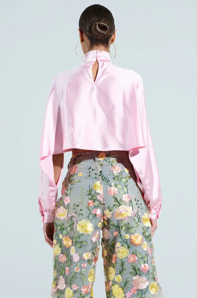 TALIA SATIN MOCK NECK BLOUSE sold by AKIRA product image thumbnail 4