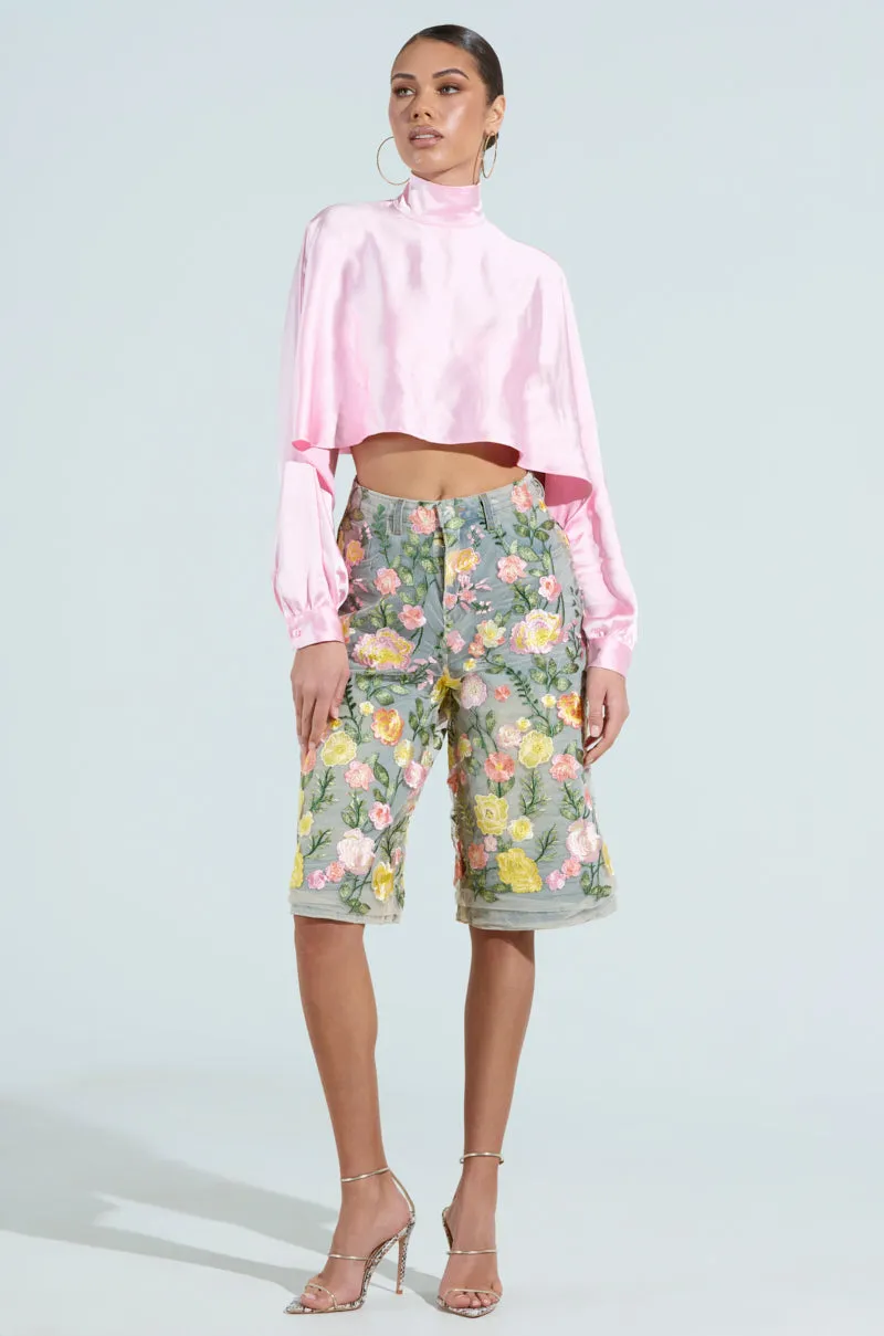 TALIA SATIN MOCK NECK BLOUSE sold by AKIRA product image thumbnail 5