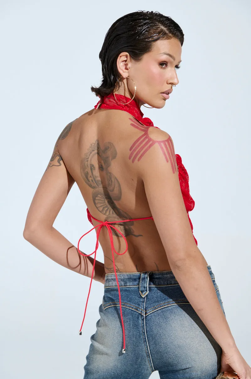 LETICIA LACE HALTER NECK TOP sold by AKIRA product image thumbnail 5