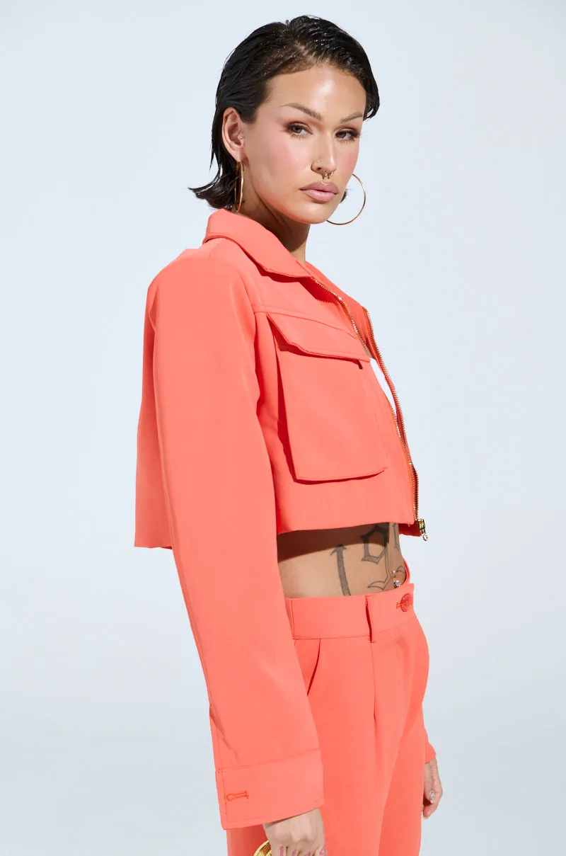 TAKE IT EASY CARGO BOMBER IN ORANGE sold by AKIRA product image thumbnail 5