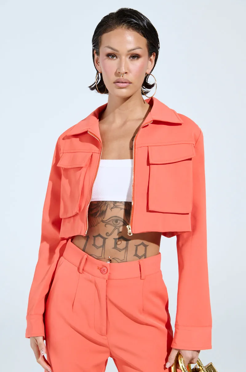 TAKE IT EASY CARGO BOMBER IN ORANGE sold by AKIRA product image thumbnail 2