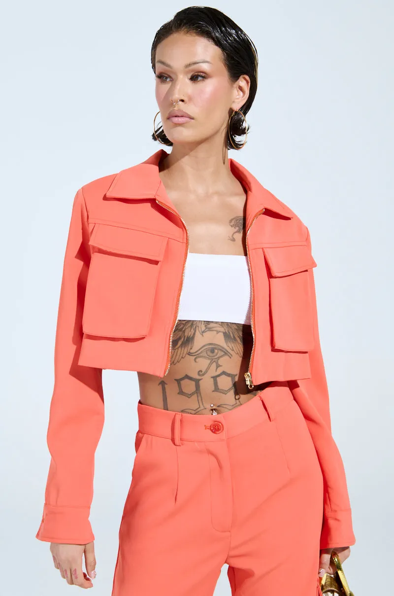 TAKE IT EASY CARGO BOMBER IN ORANGE sold by AKIRA product image thumbnail 3