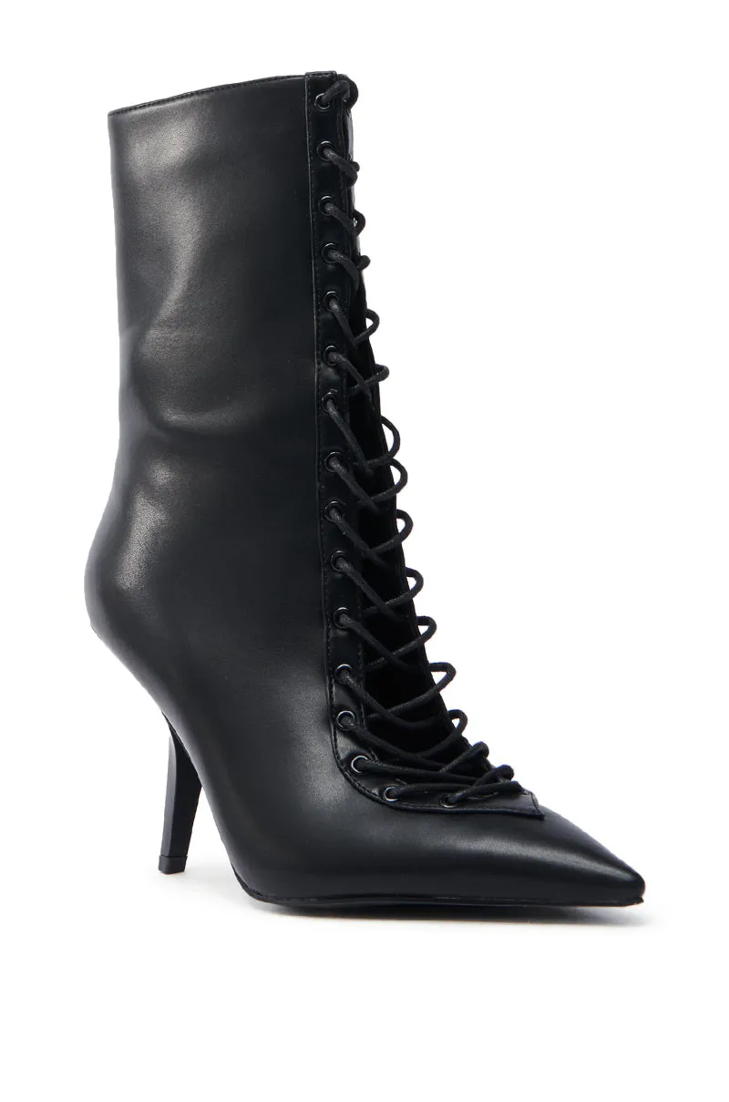 AZALEA WANG SILVA BLACK LACE UP STILETTO BOOTIE sold by AKIRA product image thumbnail 4