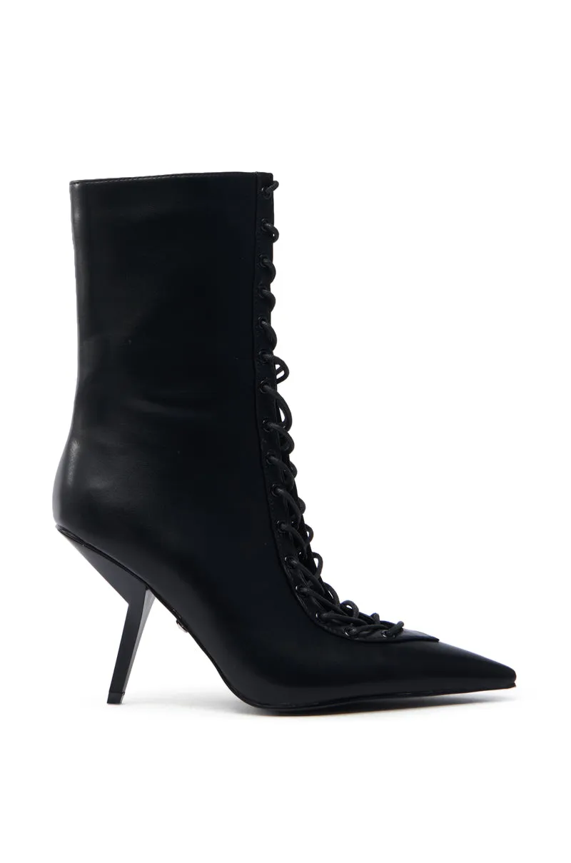 AZALEA WANG SILVA BLACK LACE UP STILETTO BOOTIE sold by AKIRA product image thumbnail 3