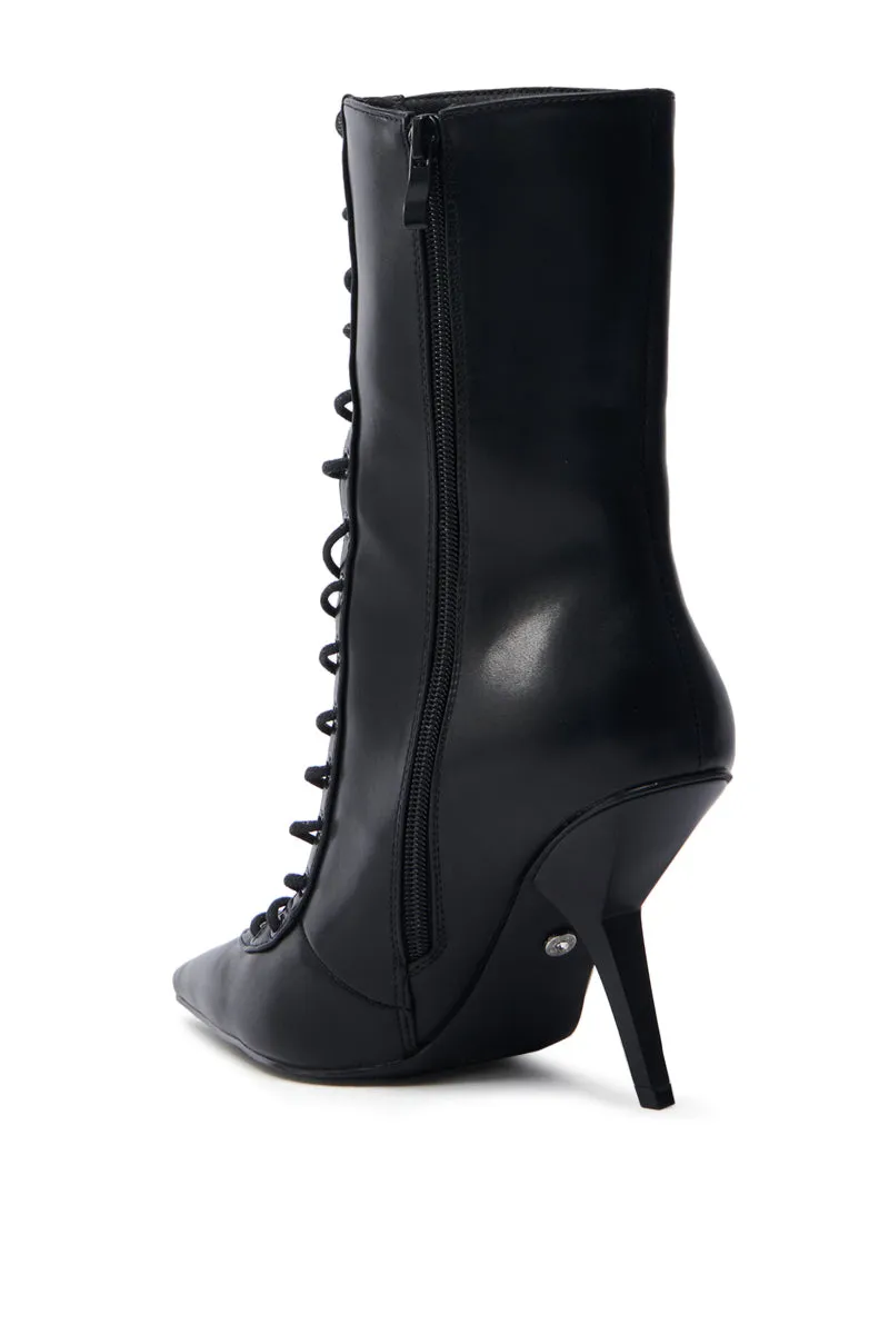 AZALEA WANG SILVA BLACK LACE UP STILETTO BOOTIE sold by AKIRA product image thumbnail 5