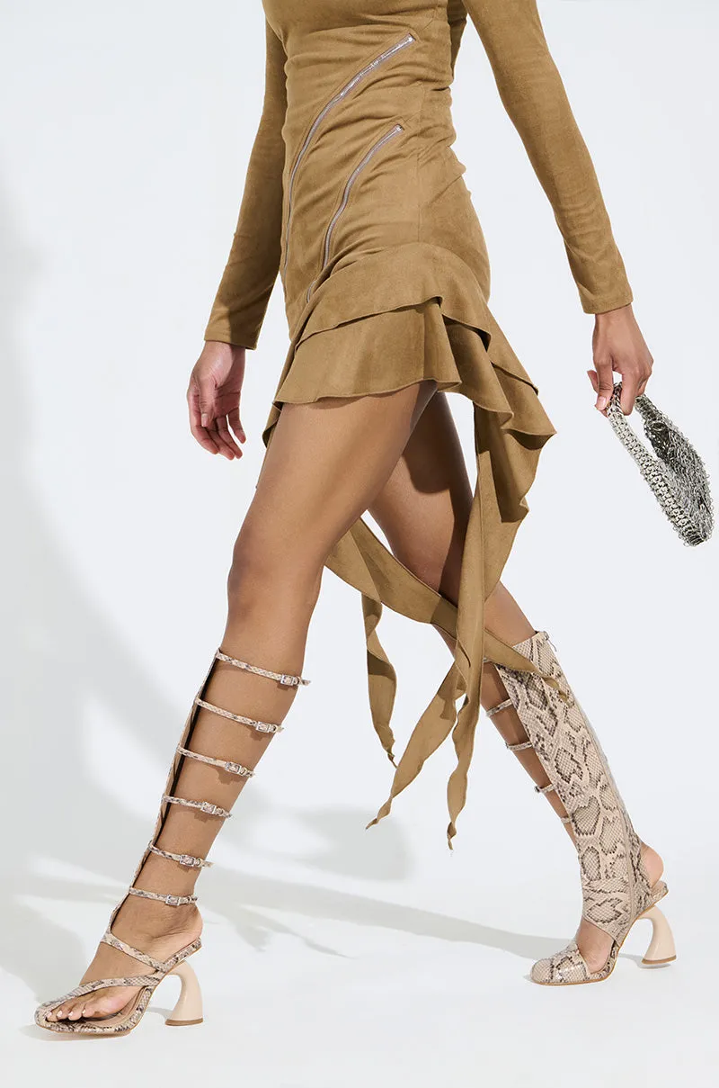 AZALEA WANG ANDRIUS SNAKE CHUNKY GLADIATOR SANDAL sold by AKIRA product image thumbnail 3