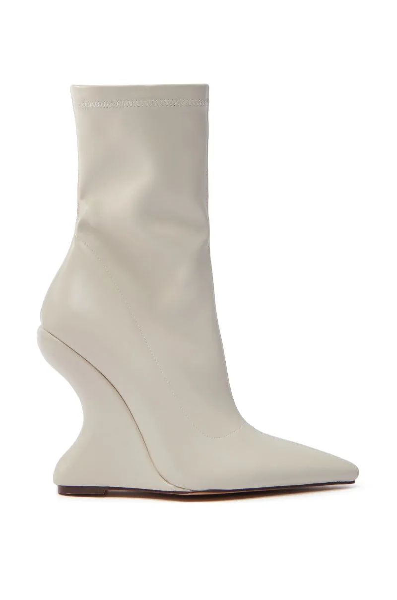 AZALEA WANG ARKETTA BEIGE ABSTRACT WEDGE HEEL BOOTIE sold by AKIRA product image thumbnail 3
