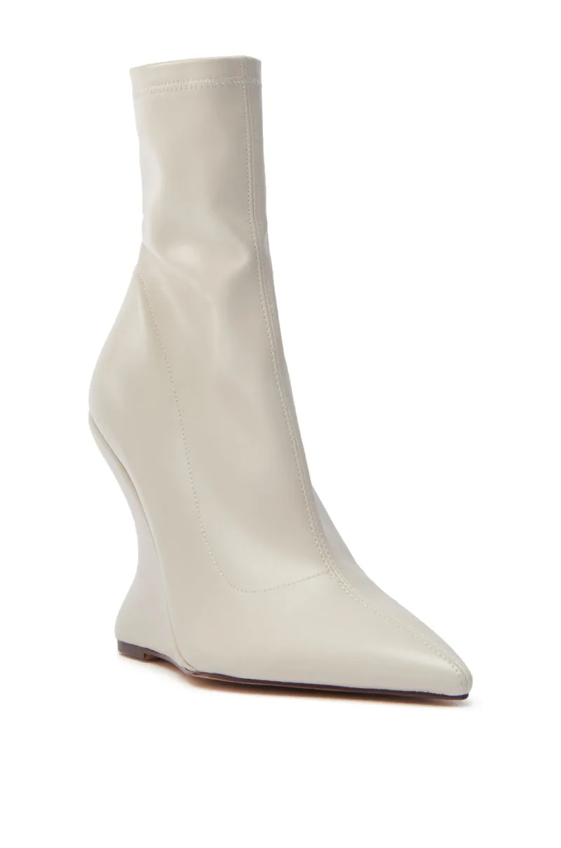 AZALEA WANG ARKETTA BEIGE ABSTRACT WEDGE HEEL BOOTIE sold by AKIRA product image thumbnail 4