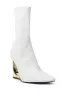AZALEA WANG BRIXHAM WHITE BOOTIE WITH NOVELTY HEEL sold by AKIRA