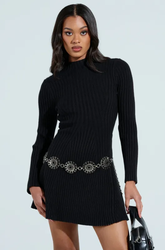 SLEEK AND CHIC KNIT MINI DRESS sold by AKIRA