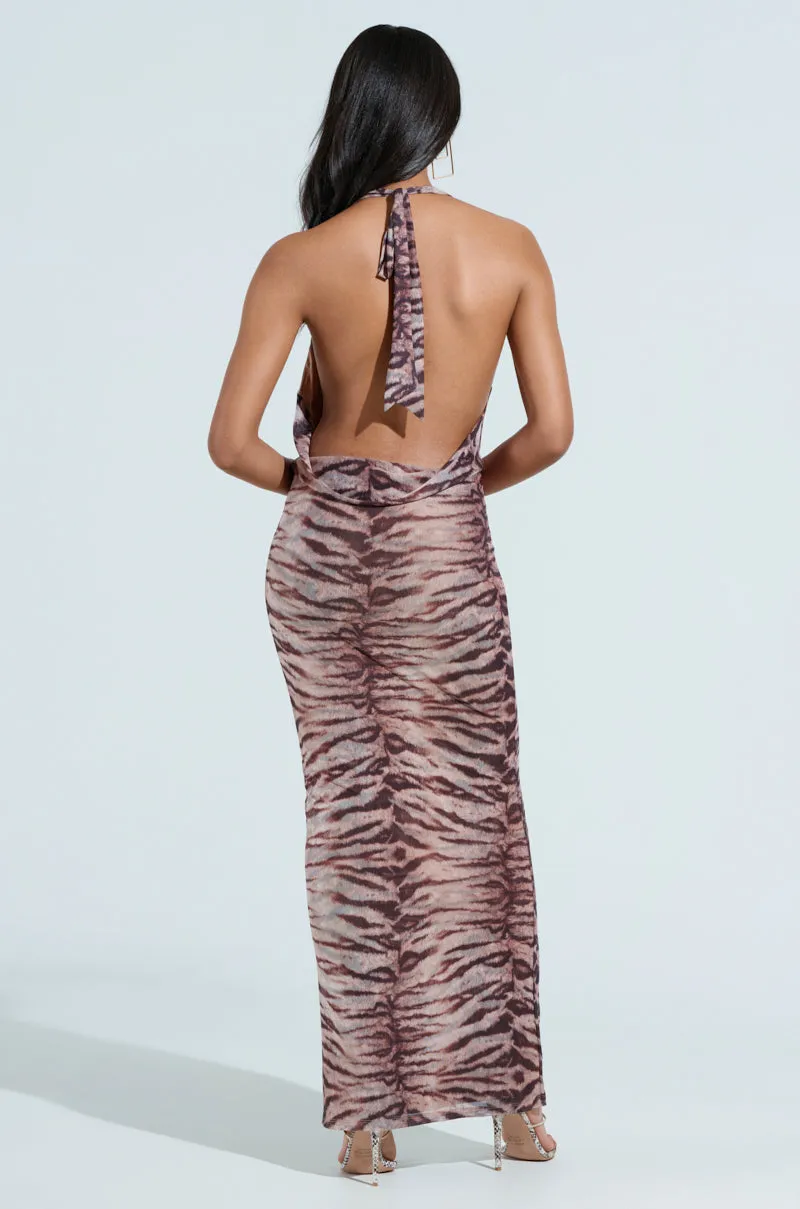 FIERCE ZEBRA MAXI DRESS sold by AKIRA product image thumbnail 4