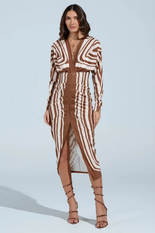 TEXT ME LATER SATIN MIDI DRESS sold by AKIRA