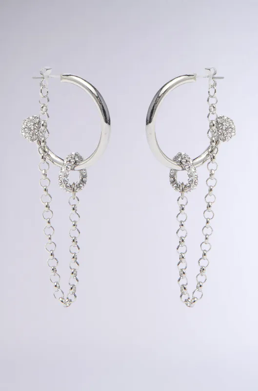 BALL AND CHAIN HOOP EARRING sold by AKIRA