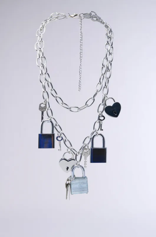 HEART ON LOCK CHAIN NECKLACE sold by AKIRA