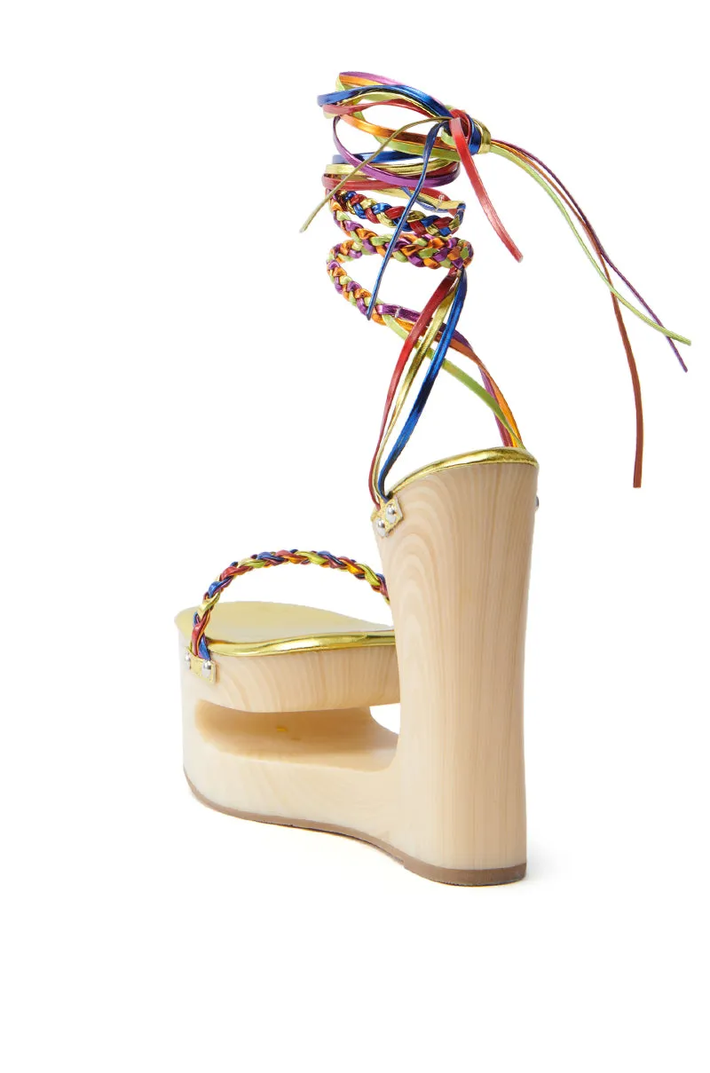 AZALEA WANG FANTASA RAINBOW STRAPPY WEDGE SANDAL sold by AKIRA product image thumbnail 5