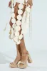 AZALEA WANG JUDSON GOLD RAFFIA AND GEMS PLATFORM SANDAL sold by AKIRA