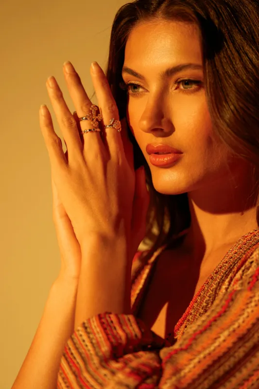 CROSS YOUR HEART RING SET sold by AKIRA