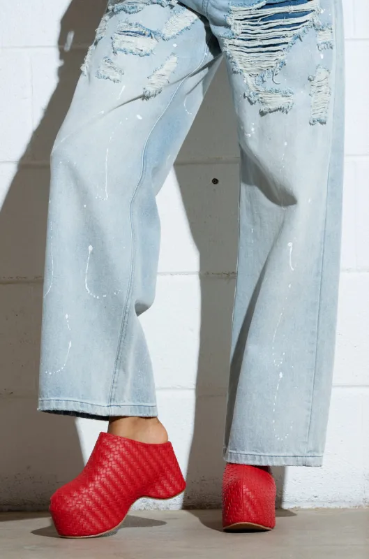 AZALEA WANG TEATREE RED CLOG sold by AKIRA