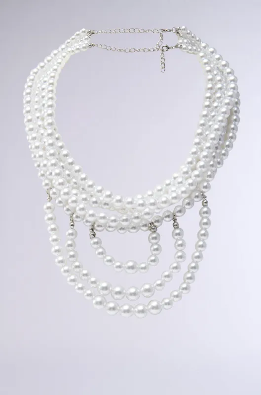 ANNE LAYERED PEARL NECKLACE sold by AKIRA