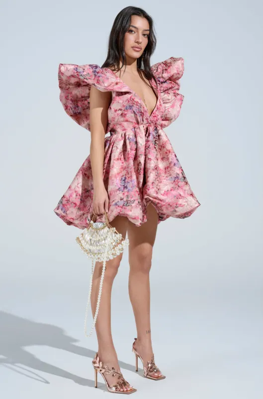 BELLE OF THE BALL PRINTED MINI DRESS sold by AKIRA