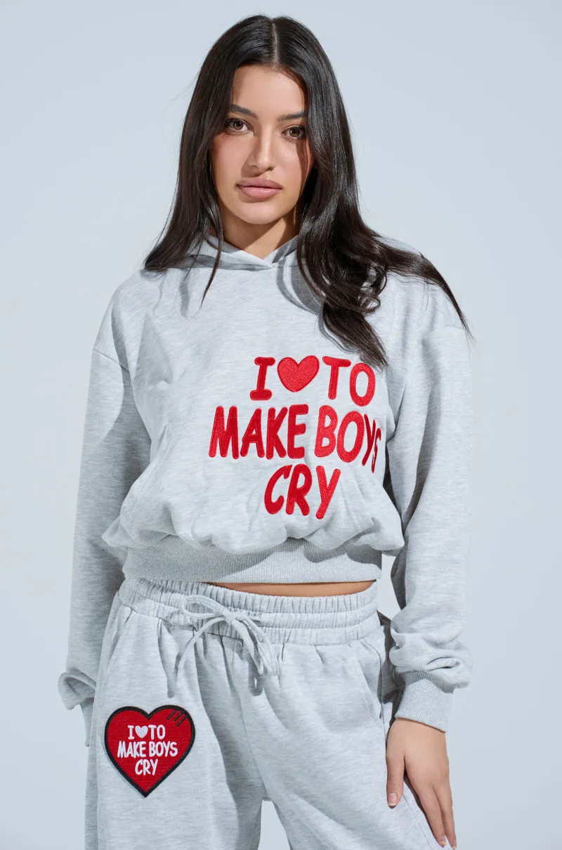 I LOVE TO MAKE BOYS CRY HOODED SWEATSHIRT sold by AKIRA product image thumbnail 2
