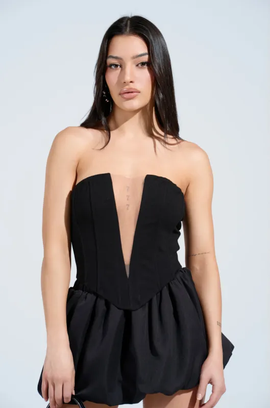 WHAT A LIFE BLACK CORSET sold by AKIRA