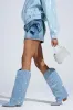 AZALEA WANG BANIAN DENIM WESTERN RHINESTONE BOOT sold by AKIRA