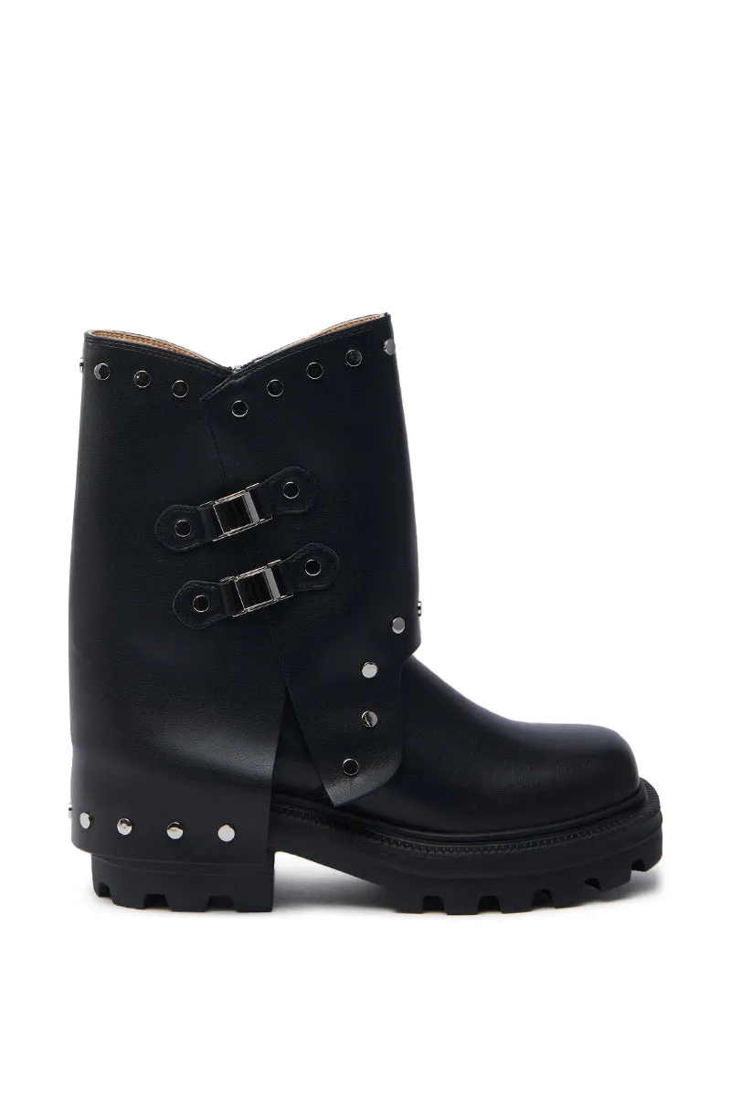 AZALEA WANG XAVIER BLACK WITH METAL FLAT BOOTIE sold by AKIRA product image thumbnail 4