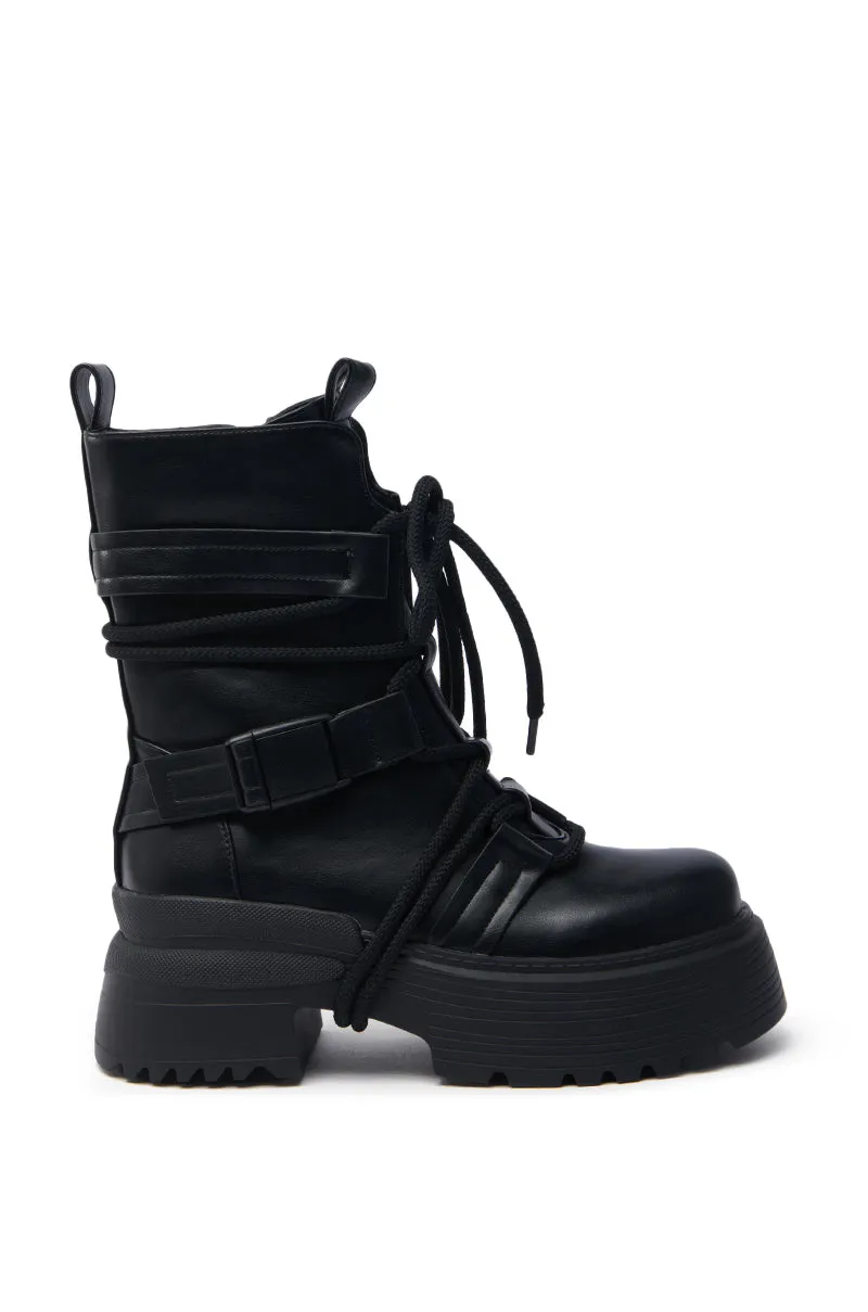 AZALEA WANG ROISIN BLACK COMBAT BOOTIE sold by AKIRA product image thumbnail 4