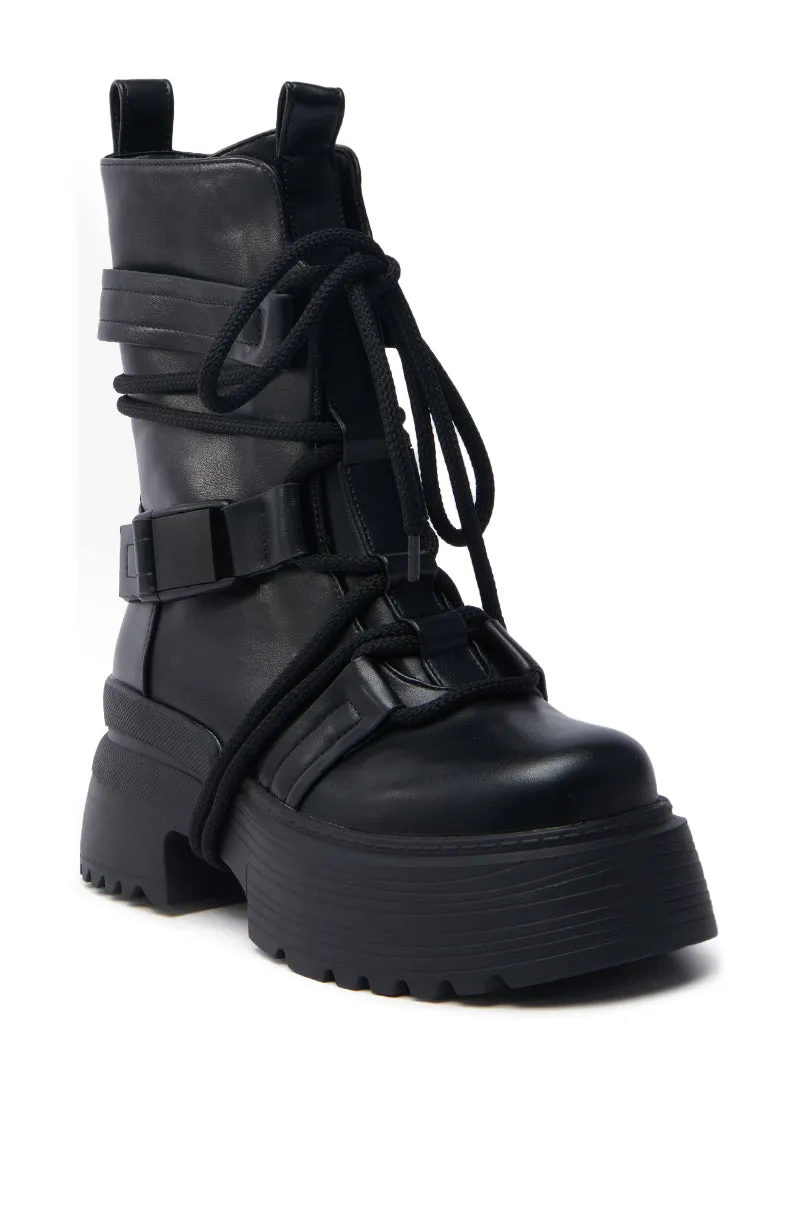 AZALEA WANG ROISIN BLACK COMBAT BOOTIE sold by AKIRA product image thumbnail 5