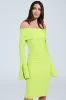 WORK OF ART BANDAGE MIDI DRESS IN LIME sold by AKIRA