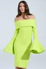 WORK OF ART BANDAGE MIDI DRESS IN LIME sold by AKIRA