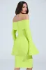 WORK OF ART BANDAGE MIDI DRESS IN LIME sold by AKIRA