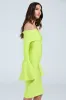 WORK OF ART BANDAGE MIDI DRESS IN LIME sold by AKIRA