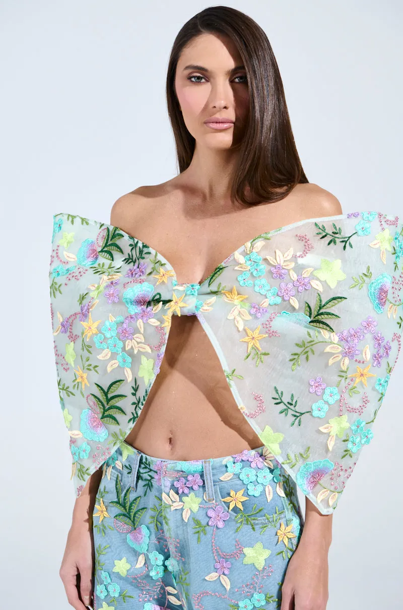 ALL THE RAVE FLORAL BOW TOP sold by AKIRA product image thumbnail 2