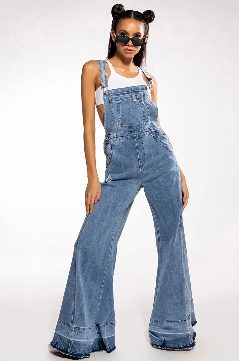 EVERYDAY WIDE LEG OVERALLS sold by AKIRA