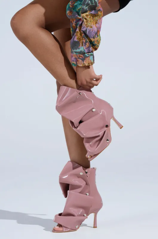 AZALEA WANG BIRD SONG SNAP OPEN TOE BOOTIE IN MAUVE sold by AKIRA