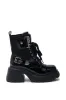 AZALEA WANG GRAY BLACK WITH METAL PLATFORM BOOTIE sold by AKIRA