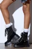 AZALEA WANG GRAY BLACK WITH METAL PLATFORM BOOTIE sold by AKIRA