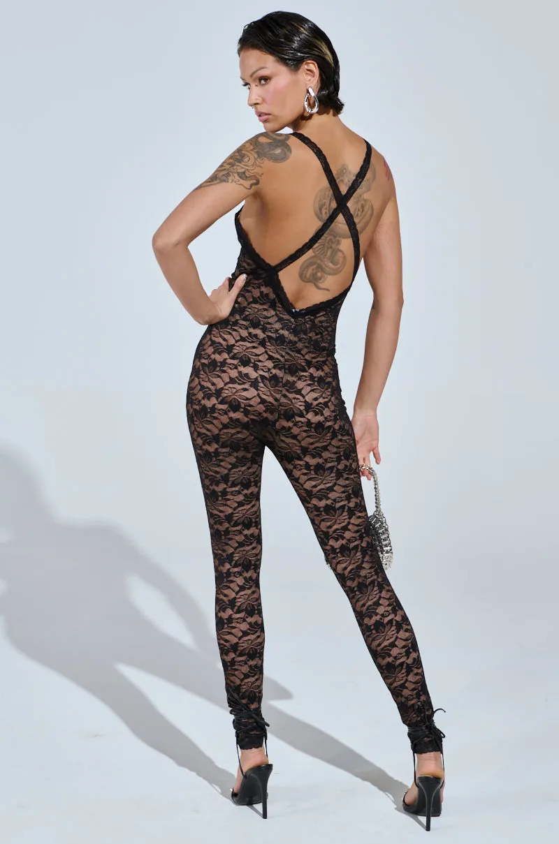 QUEEN VIBES LACE JUMPSUIT sold by AKIRA product image thumbnail 2