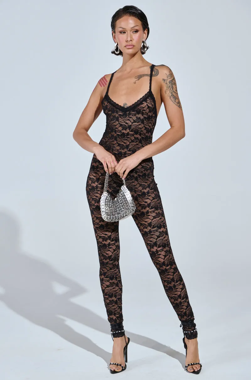 QUEEN VIBES LACE JUMPSUIT sold by AKIRA product image thumbnail 3