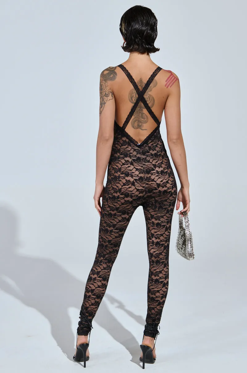 QUEEN VIBES LACE JUMPSUIT sold by AKIRA product image thumbnail 5