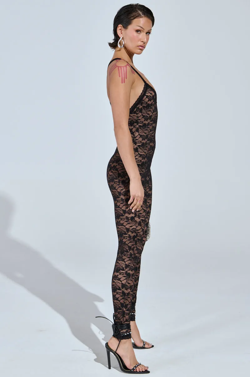 QUEEN VIBES LACE JUMPSUIT sold by AKIRA product image thumbnail 4
