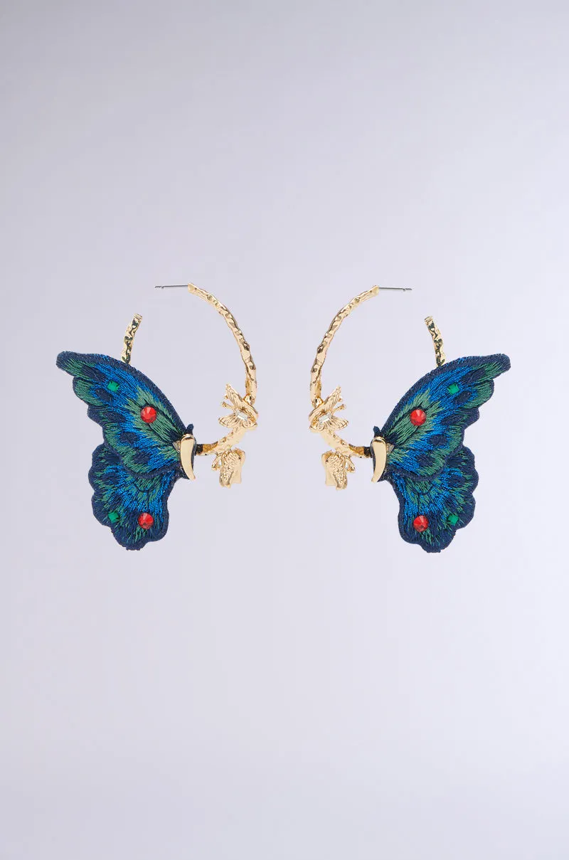 SO FLY BUTTERFLY HOOP EARRING sold by AKIRA