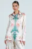 FLORAL GARDEN OVERSIZED SATIN BLOUSE sold by AKIRA
