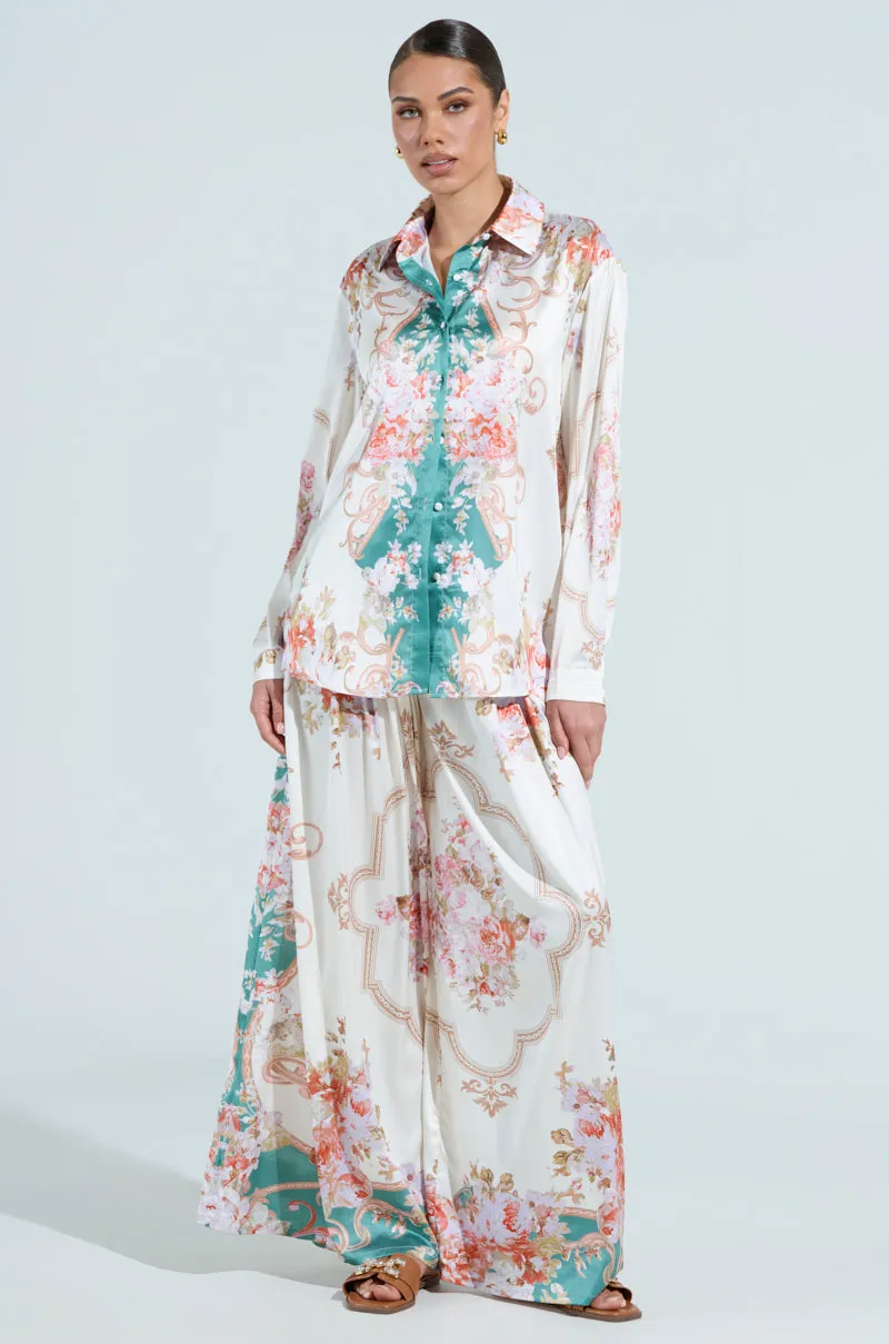 FLORAL GARDEN OVERSIZED SATIN BLOUSE sold by AKIRA product image thumbnail 5