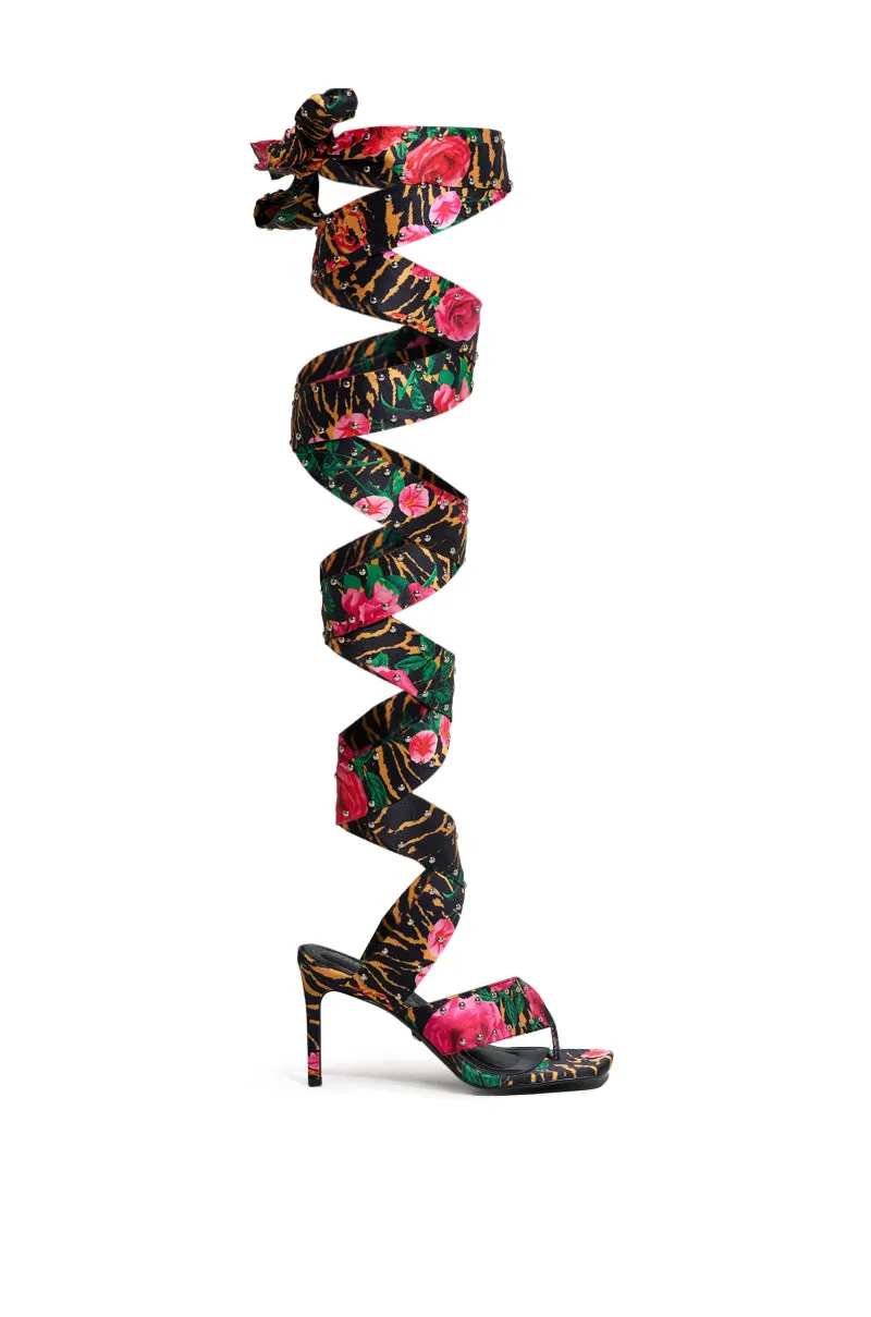 AZALEA WANG HOWLITE TIGER STUDDED STRAPPED SANDAL sold by AKIRA product image thumbnail 2